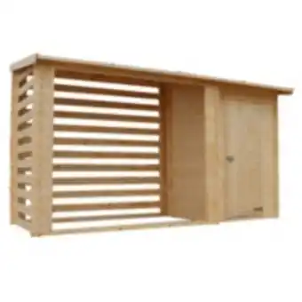 E.Leclerc Brico Timbela m205 abri de jardin+ chalet pour vélos/ bucher/abri conteneur - 2,54 m2+1,1 m2 offre