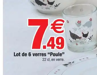 Bazarland Lot de 6 Verres Poule offre