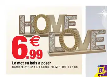 Bazarland Le Mot En Bois a Poser offre