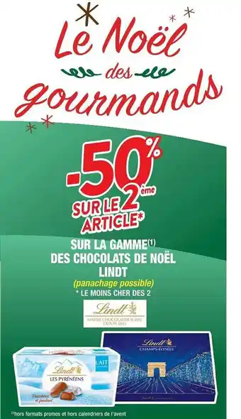 Cora x Carrefour La gamme des chocolats de noël lindt offre