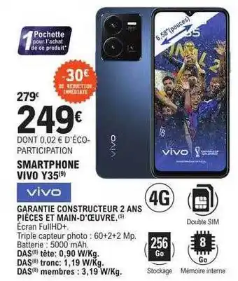 E.Leclerc Smartphone vivo y35 6,58 offre