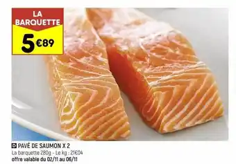 Leader Price Pavé de saumon x2 offre