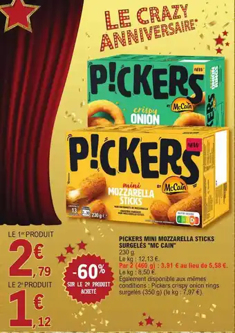 E.Leclerc Pickers mini mozzarella sticks surgelés offre