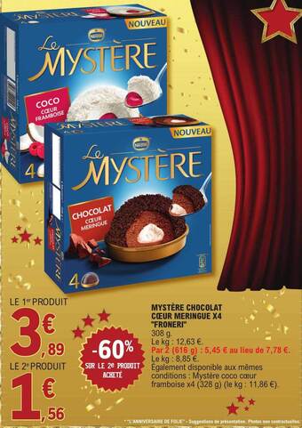 E.Leclerc Mystère chocolat cœur meringue x4 offre