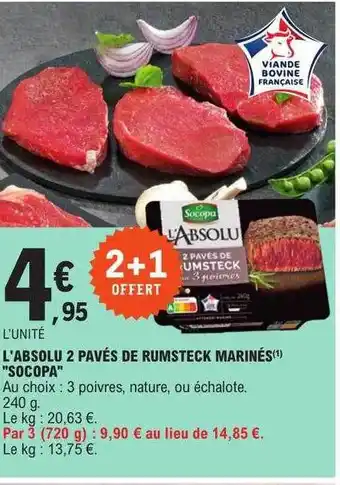 E.Leclerc L'absolu 2 pavés de rumsteck marinés offre
