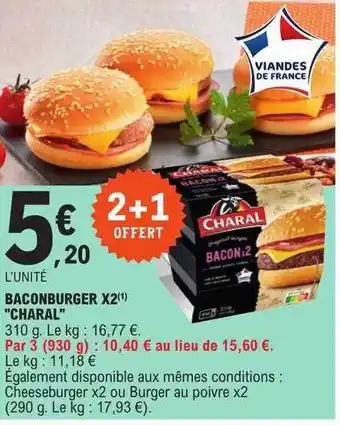 E.Leclerc Baconburger x2 offre