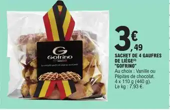 E.Leclerc Sachet de 4 gaufres de liège offre