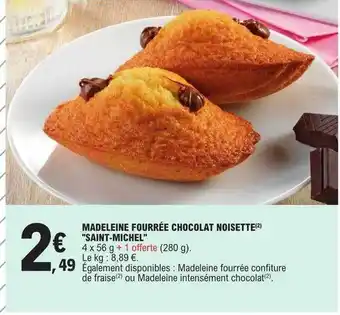 E.Leclerc Madeleine fourrée chocolat noisette offre