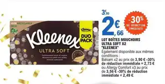 E.Leclerc Lot boîtes mouchoirs ultra soft x2 offre
