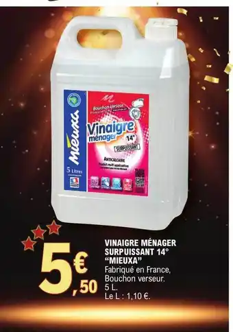 E.Leclerc Vinaigre ménager surpuissant 14° offre