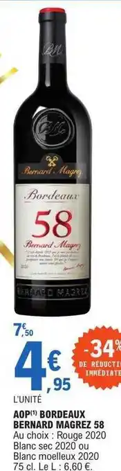 E.Leclerc Aop bordeaux bernard magrez 58 offre
