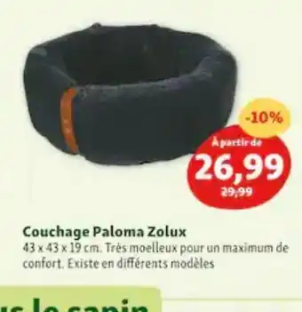 Maxi Zoo Couchage paloma zolux offre