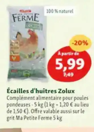 Maxi Zoo Ecailles d´huîtres zolux offre