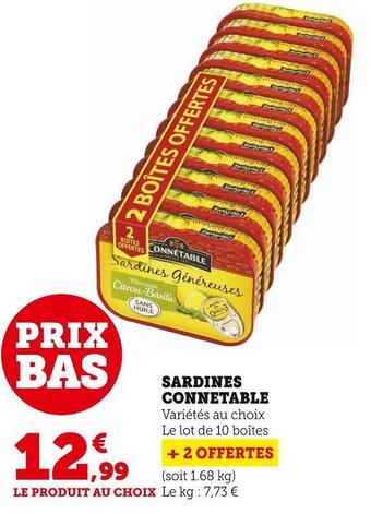 Super U Connetable sardines offre