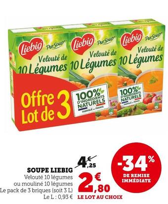 Super U Liebig soupe offre
