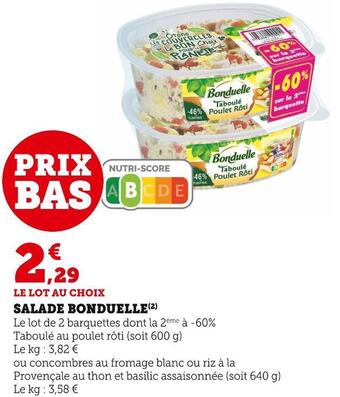 Super U Bonduelle salade offre