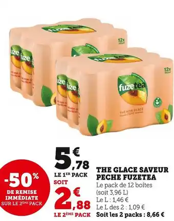 Super U Fuz etea the glace saveur peche offre