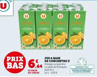 Super U U jus a base de concentre offre