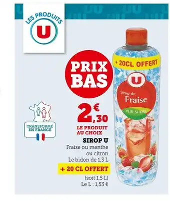 Super U U sirop offre
