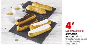 Super U 6 eclairs assortis offre