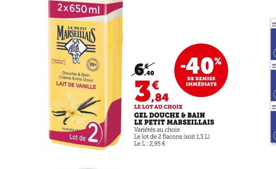 Promo Le petit marseillais gel douche & bain chez Super U