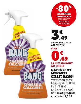 Super U Cillit bang nettoyant menager * offre