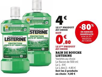 Super U Listerine bain de bouche offre