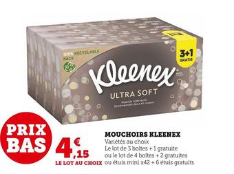Super U Kleenex mouchoirs offre