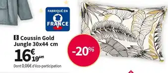 Conforama Coussin gold jungle 30x44 cm offre
