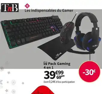 Conforama T'nb pack gaming 4 en 1 combogame 7 offre