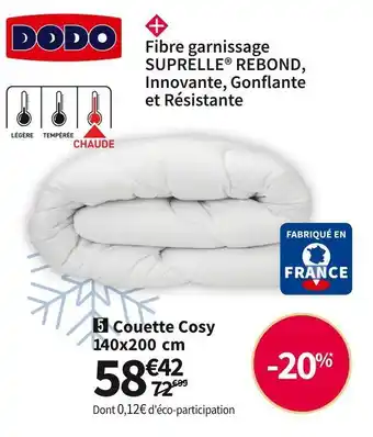 Conforama Dodo couette cosy 140x200 cm offre
