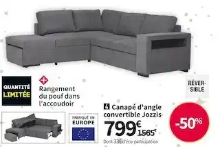 Conforama Canapé d'angle convertible jozzis offre