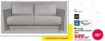 Conforama Canape convertible 3 places moly offre