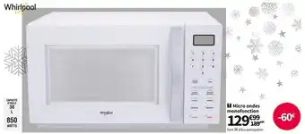 Conforama Whirlpool micro ondes monofonction mwo609wh offre