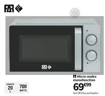 Conforama Far micro-ondes monofonction mom20s offre