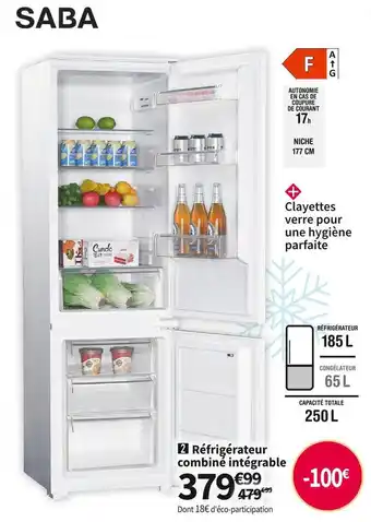 Conforama Saba réfrigérateur cbi 185-6519m offre
