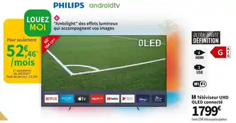 Conforama Philips téléviseur uhd oled connecté philips 65oled707/12 offre