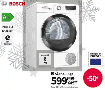 Conforama Bosch sèche-linge wth85v02ff offre