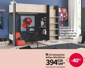 Conforama Lit mezzanine artley 90x200cm offre