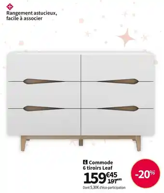 Conforama Commode 6 tiroirs leaf offre