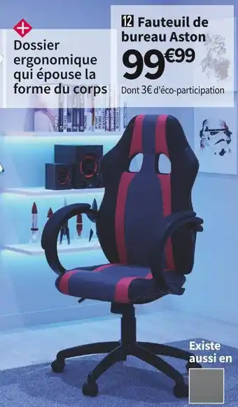 Conforama Fauteuil de bureau aston offre