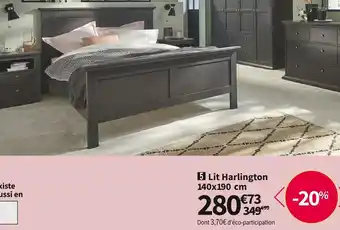 Conforama Lit adulte 140x190 cm harlington offre