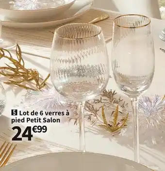 Conforama Lot de 6 verres à pied petit salon offre