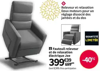 Conforama Fauteuil releveur et de relaxation électrique joe offre