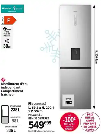 Conforama Hisense réf. combiné rb440n4wcf offre