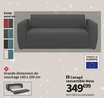 Conforama Canapé convertible moss offre