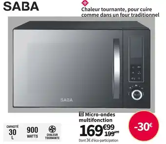 Conforama Saba micro-ondes multifonction moc30ms offre