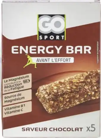 Go Sport Barres energisantes go sport barre chocolat 5x20g offre