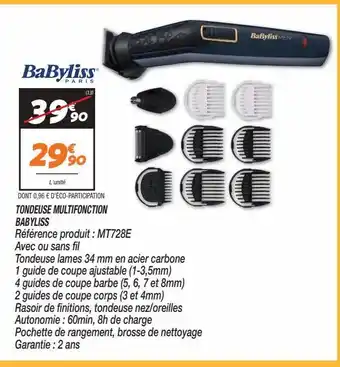 Netto Tondeuse multifunction babyliss offre