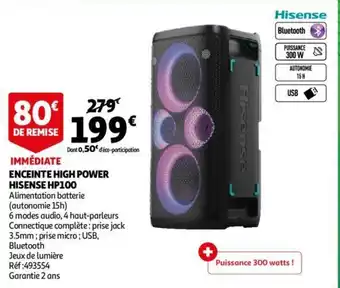 Auchan Enceinte High Power Hisense HP100 offre
